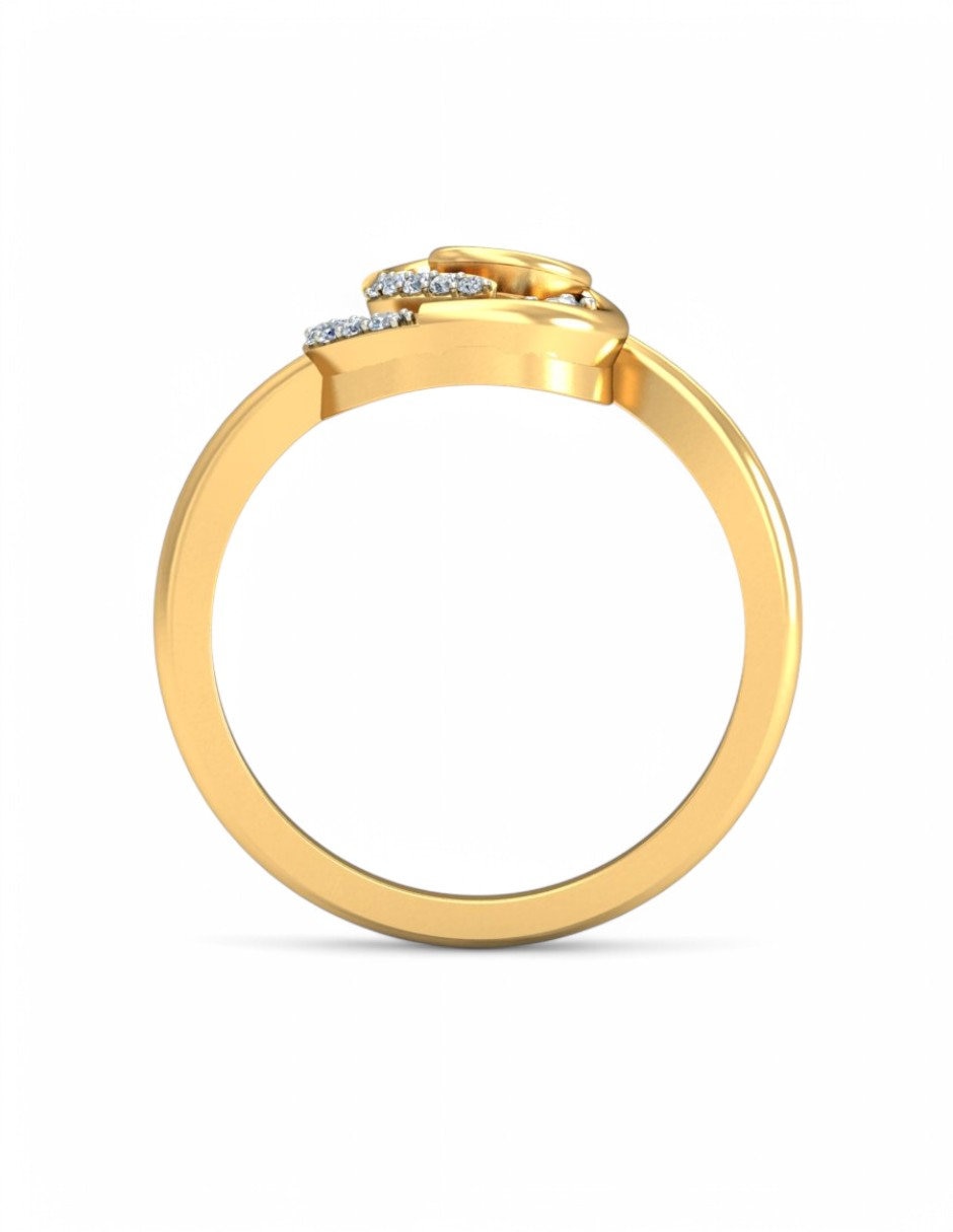 Anillo 10 k de oro amarillo zirconia brillante