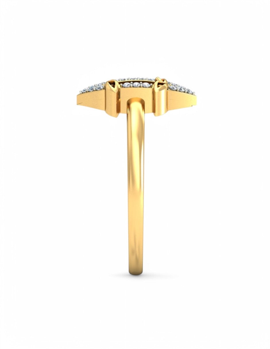 Anillo 10 k de oro amarillo zirconia brillante