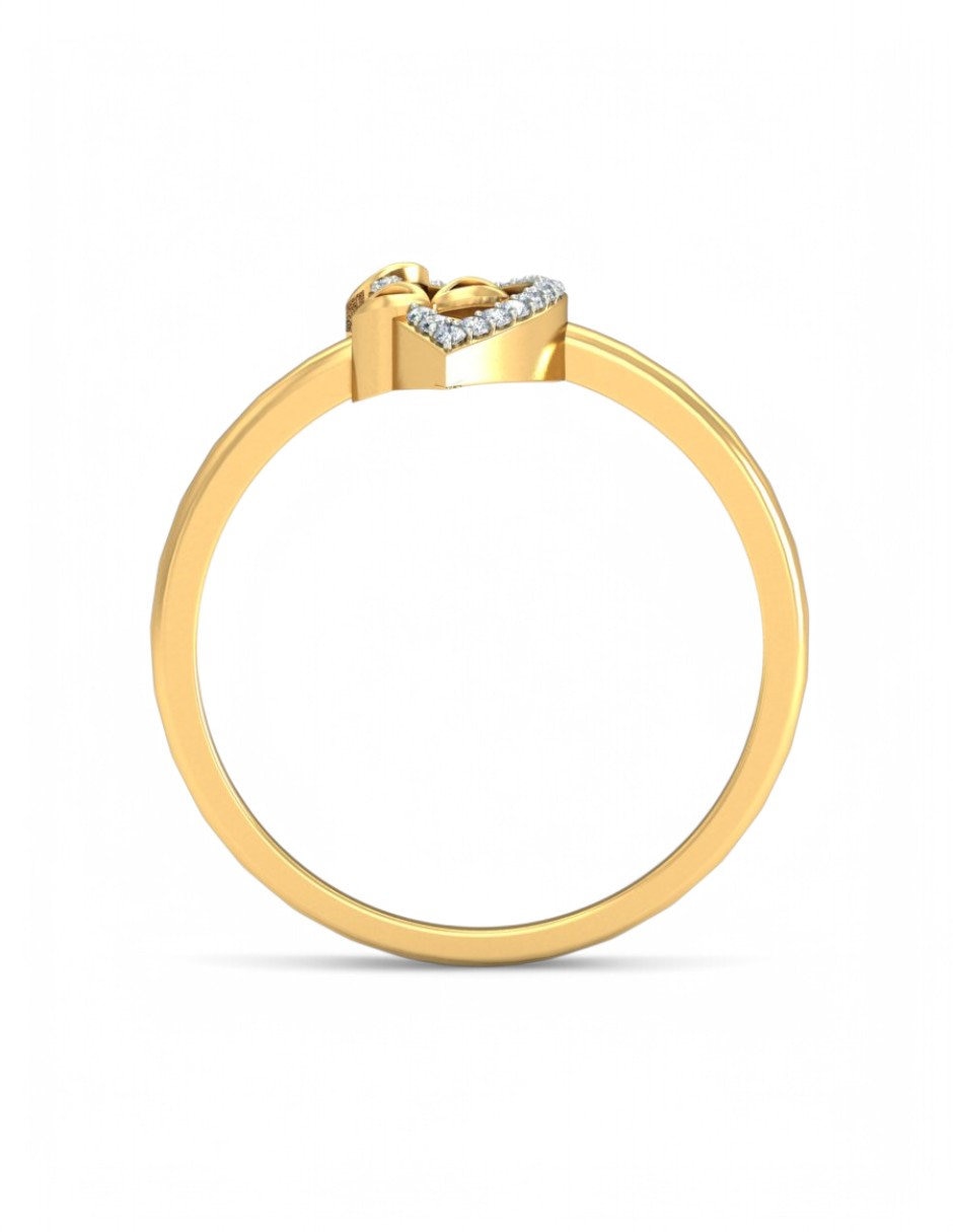Anillo 10 k de oro amarillo zirconia brillante