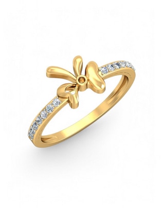 Anillo 10 k de oro amarillo zirconia brillante