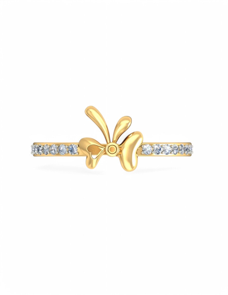 Anillo 10 k de oro amarillo zirconia brillante