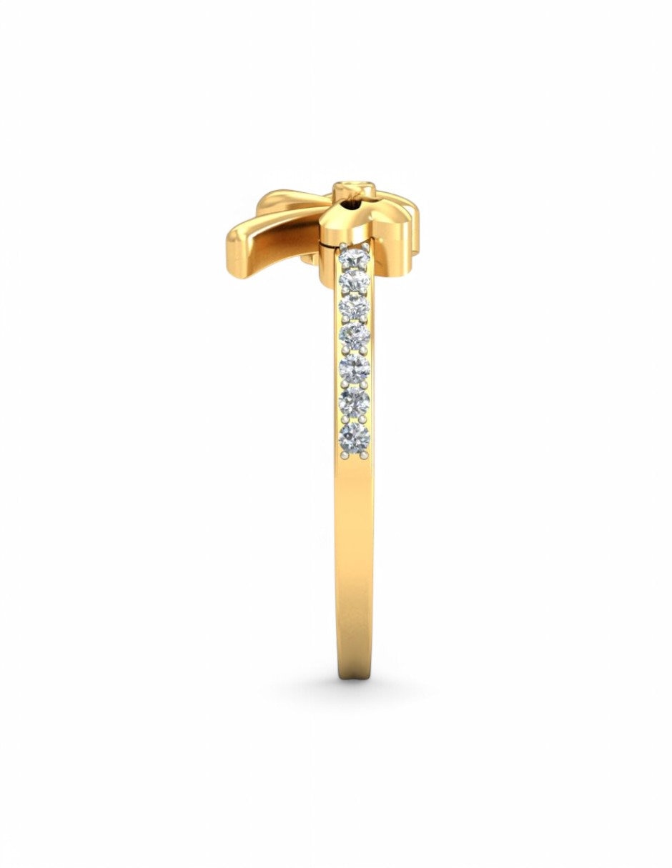 Anillo 10 k de oro amarillo zirconia brillante