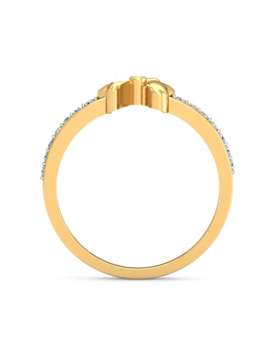 Anillo 10 k de oro amarillo zirconia brillante