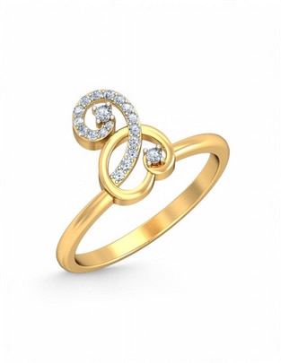 Anillo 10 k de oro amarillo zirconia brillante