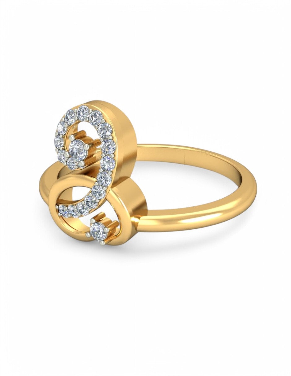 Anillo 10 k de oro amarillo zirconia brillante 2