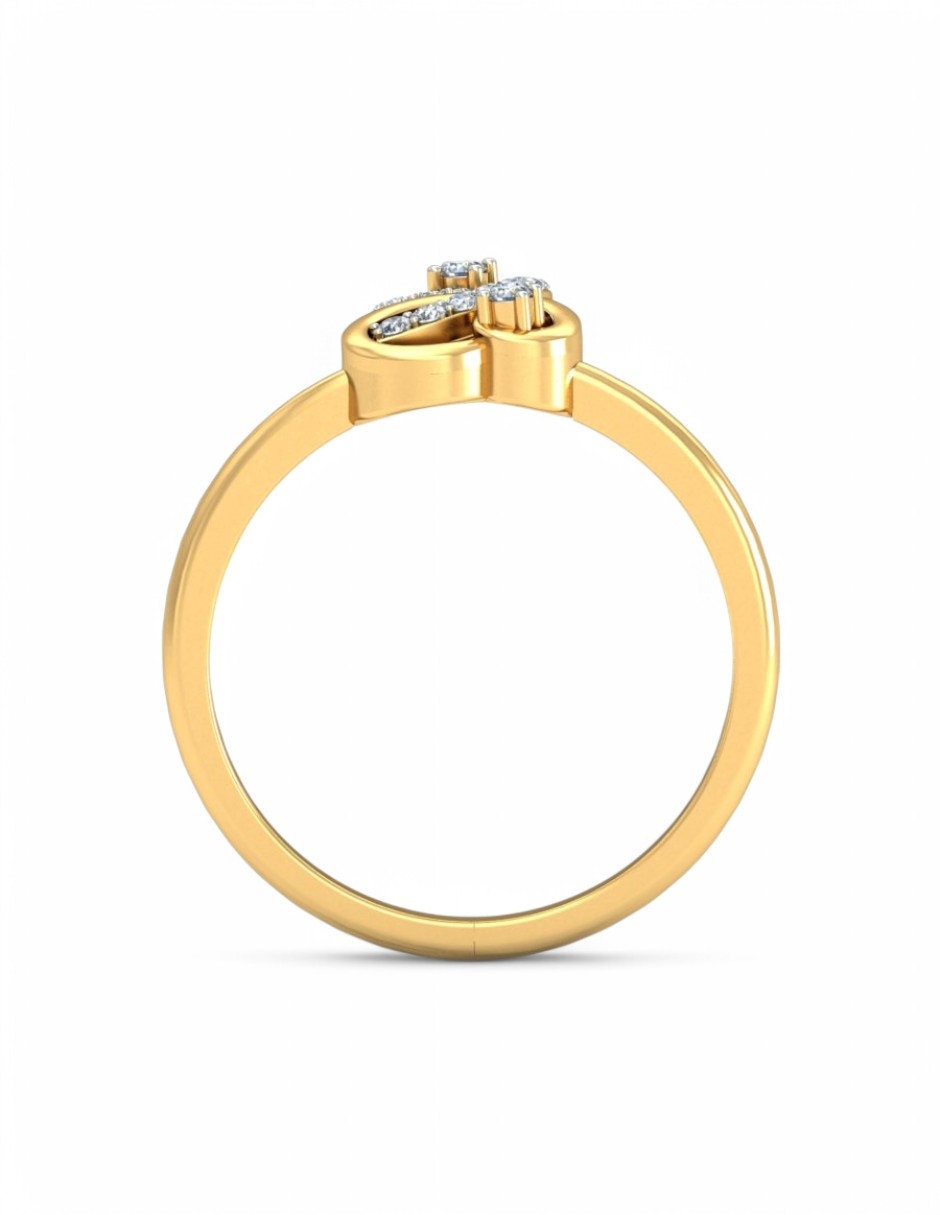 Anillo 10 k de oro amarillo zirconia brillante