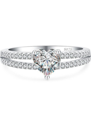 Anillo de corazón Infinity Of Love P 925 de plata zirconia cúbica brillante