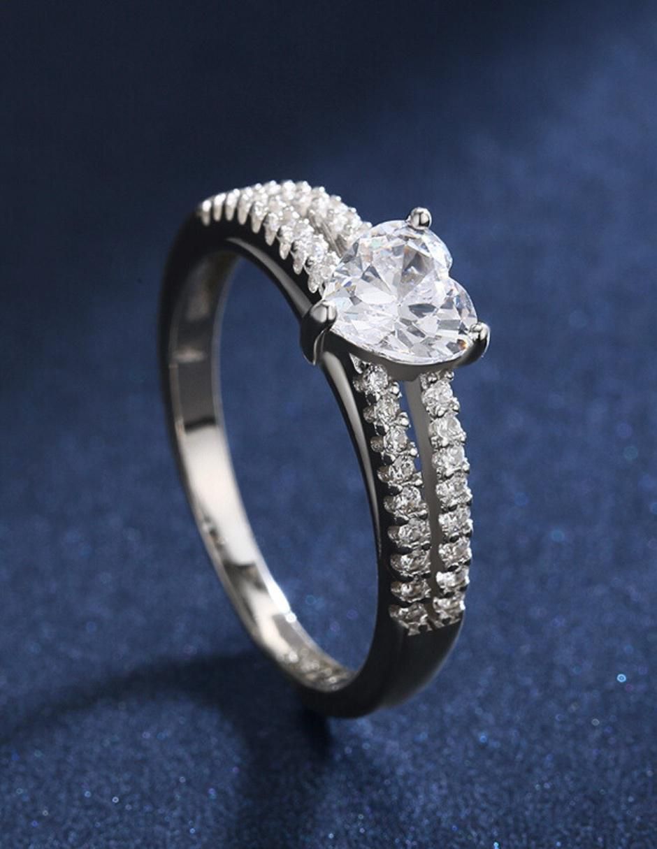 Anillo de corazón Infinity Of Love P 925 de plata zirconia cúbica brillante