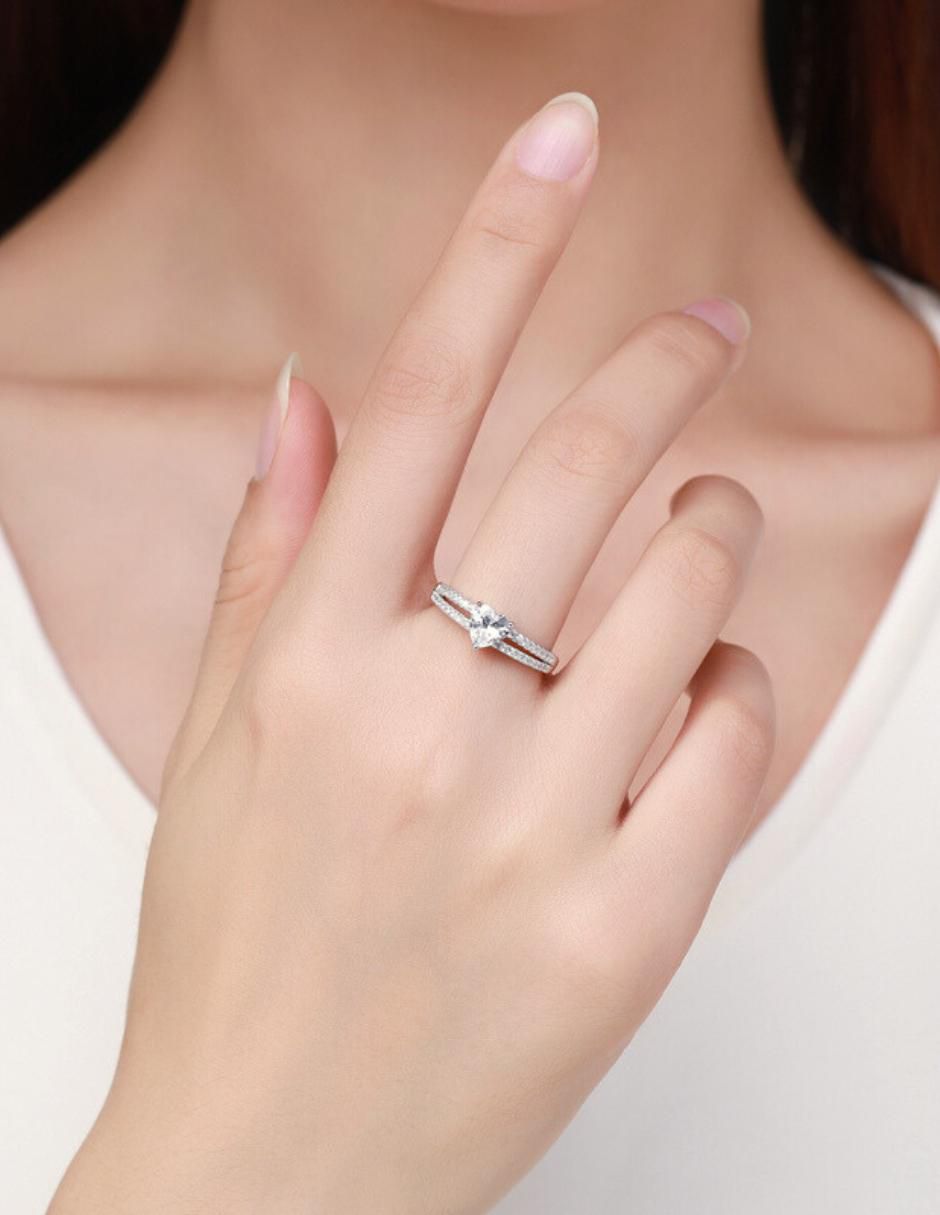 Anillo de corazón Infinity Of Love P 925 de plata zirconia cúbica brillante