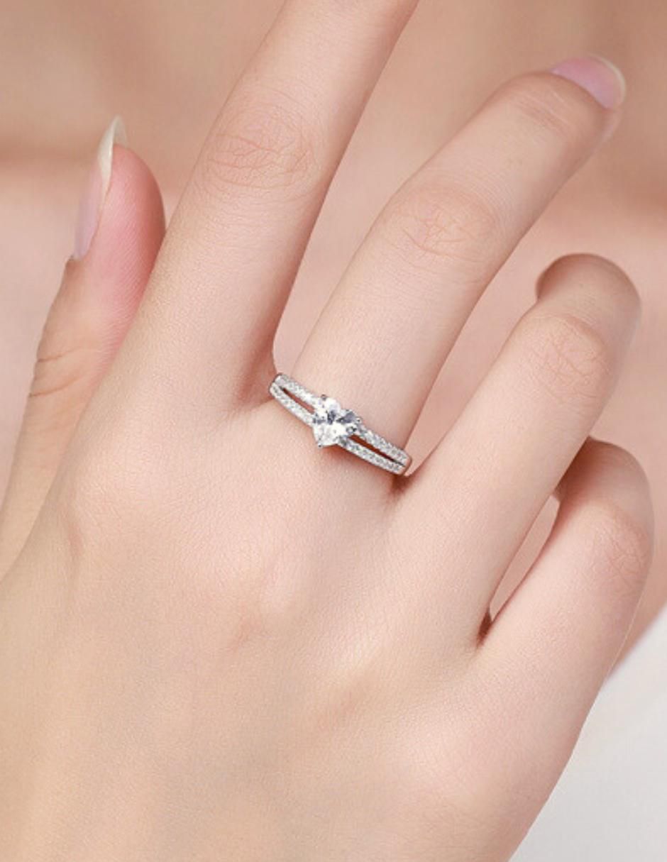 Anillo de corazón Infinity Of Love P 925 de plata zirconia cúbica brillante