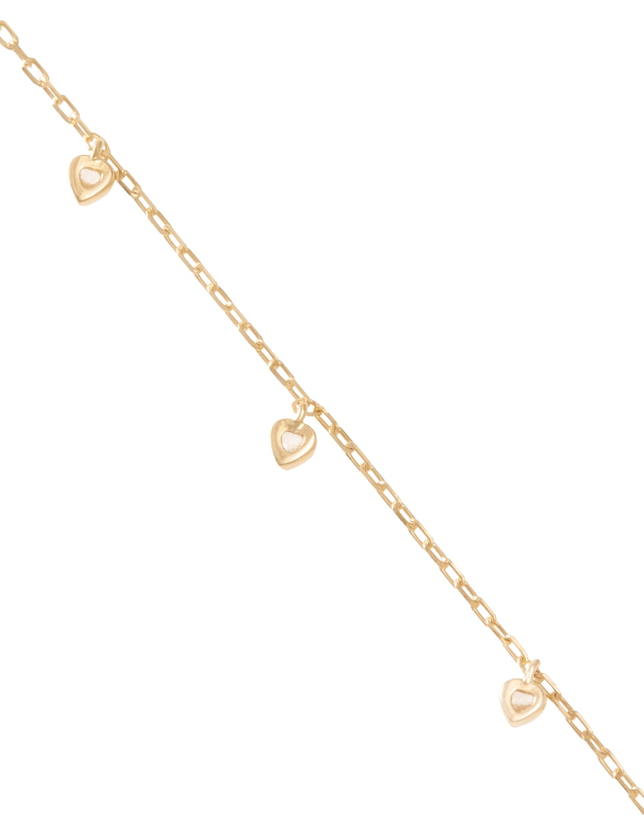 Pulsera de oro con zirconia 14 K acabado pulido