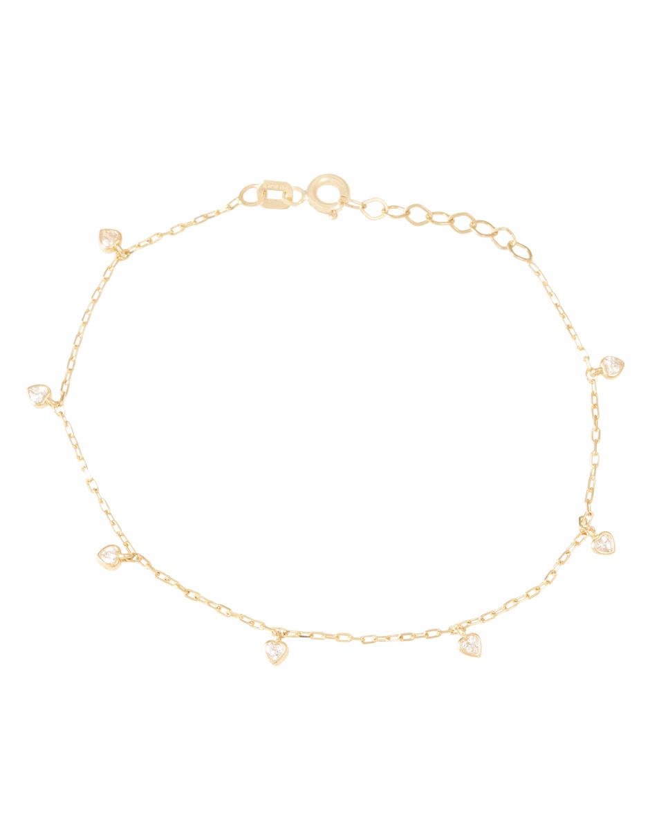 Pulsera Sini de oro con zirconia 14 K acabado pulido