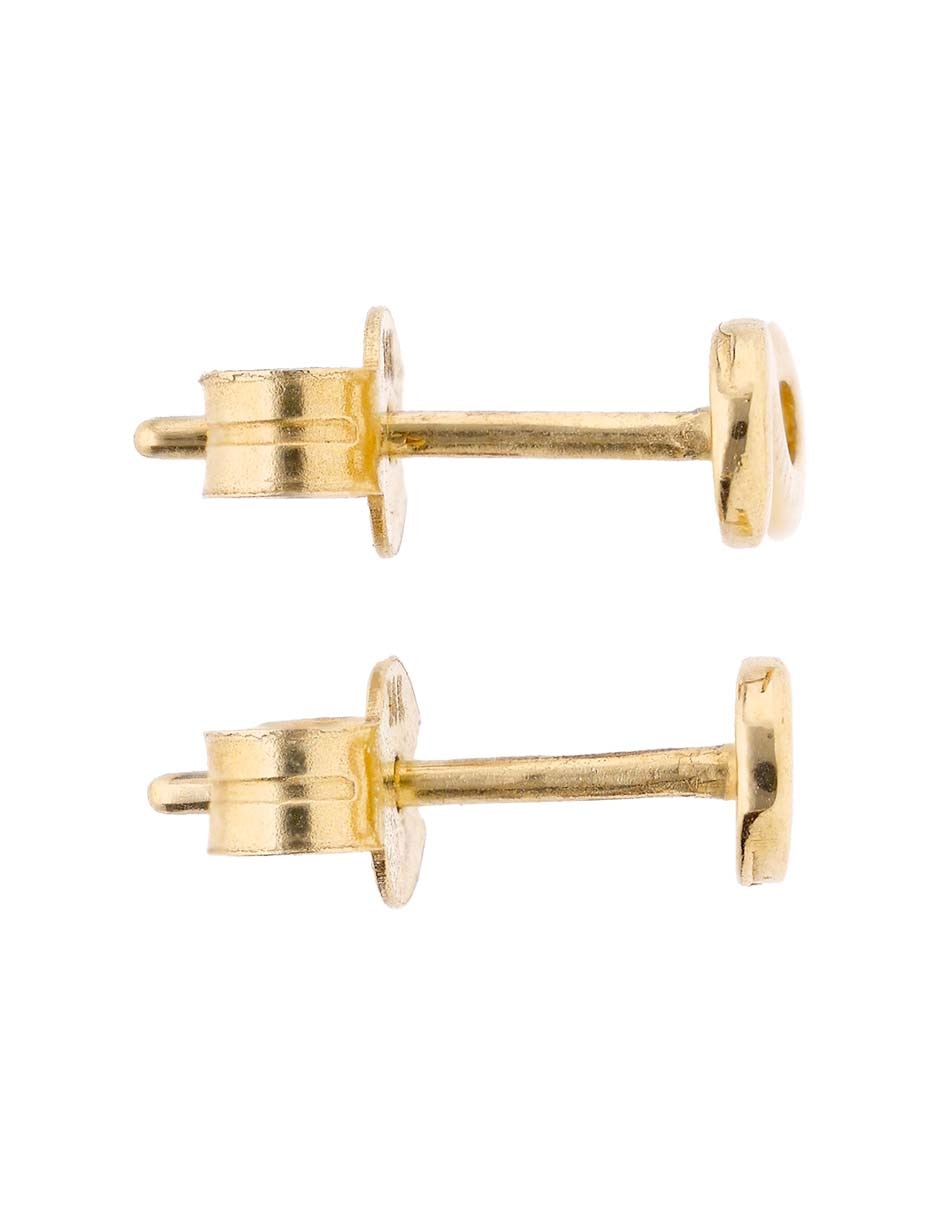 Aretes cortos de infinito Sini de oro 14 k con acabado brillante