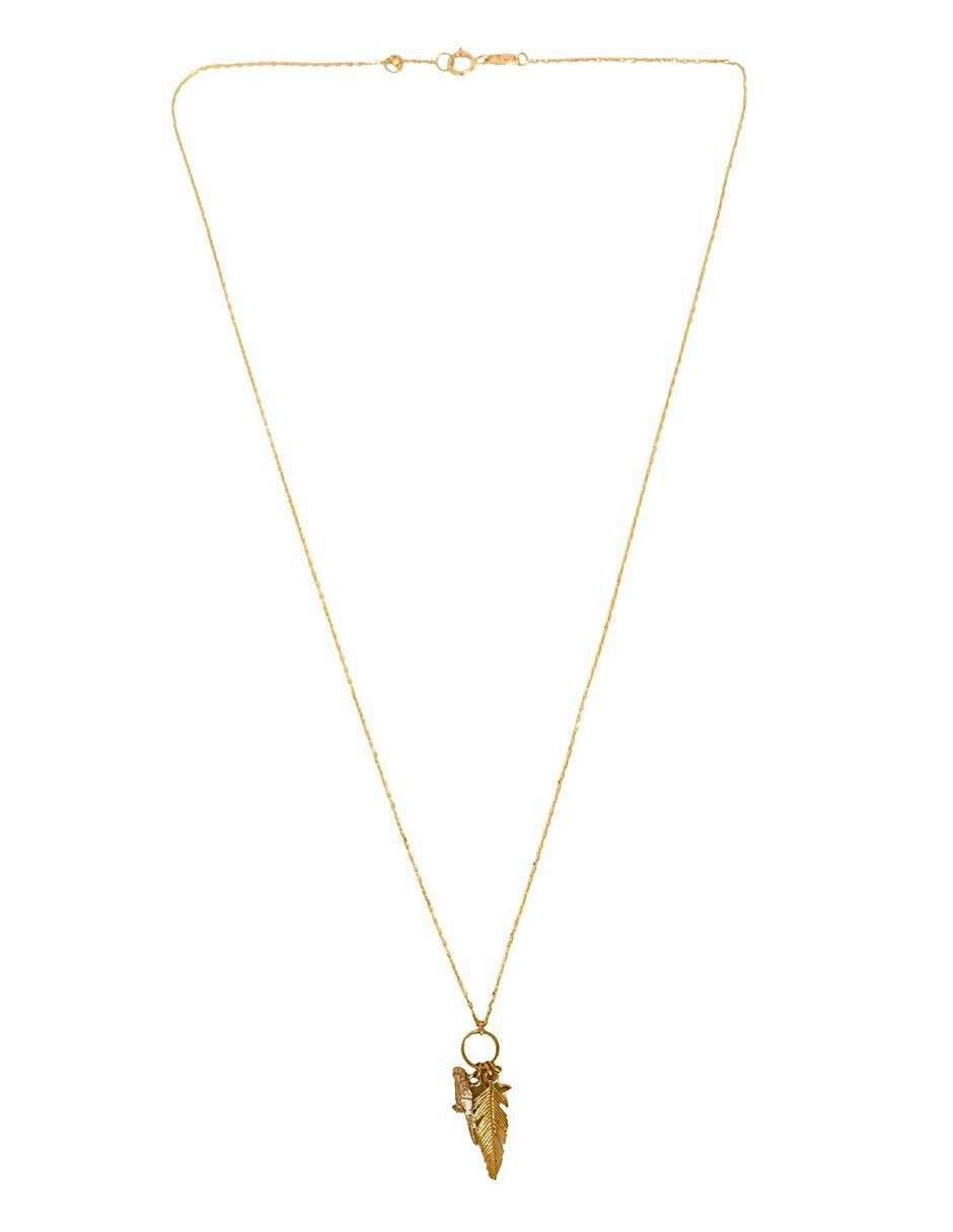 Collar de pluma de oro 10 K 2