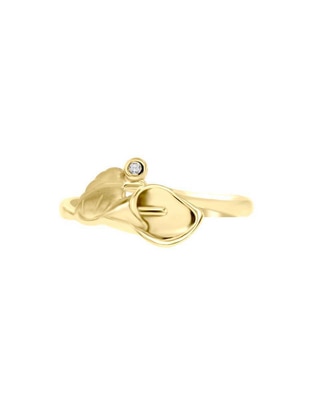 Anillo de flor Irfan 14 k de oro diamante brillante Anillo de flor Irfan 14 k de oro diamante brillante