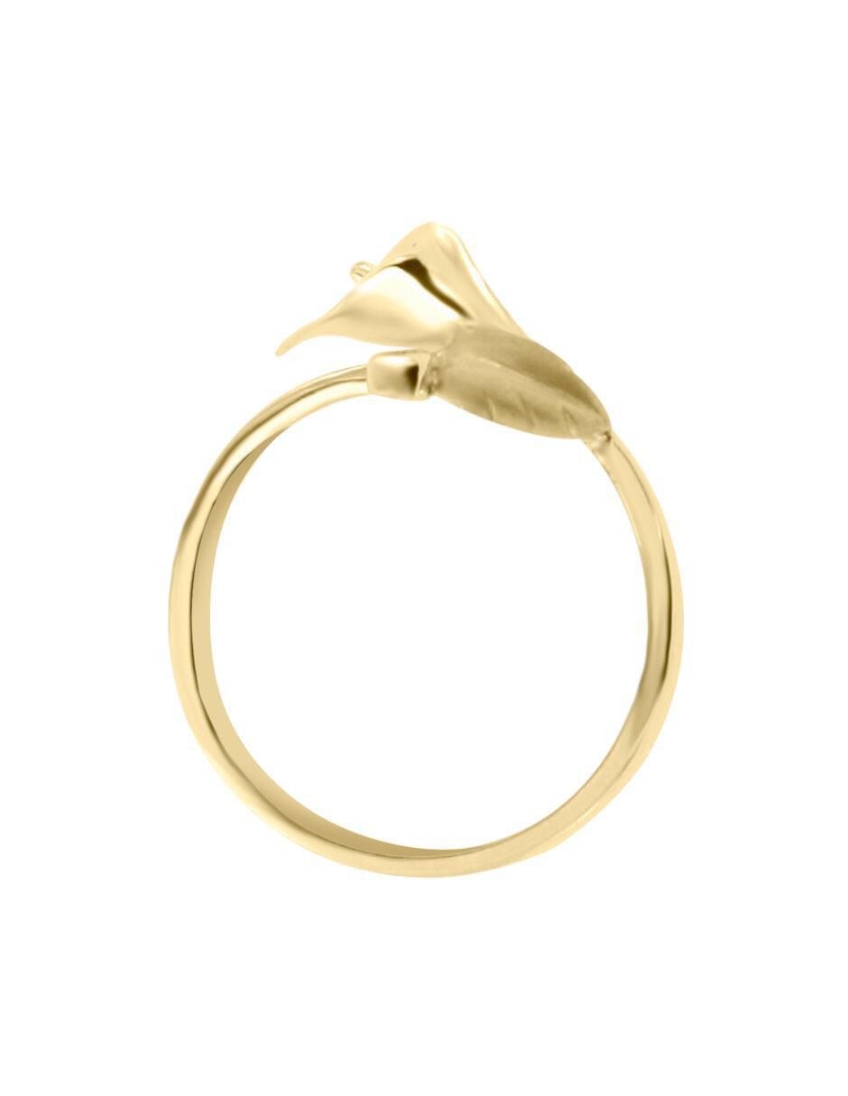 Anillo de flor Irfan 14 k de oro diamante brillante