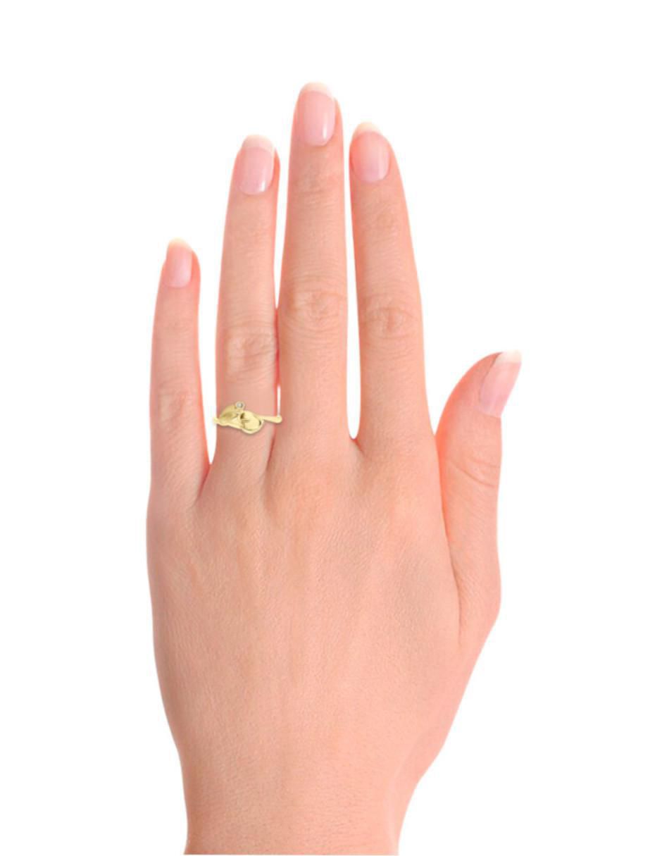 Anillo de flor Irfan 14 k de oro diamante brillante