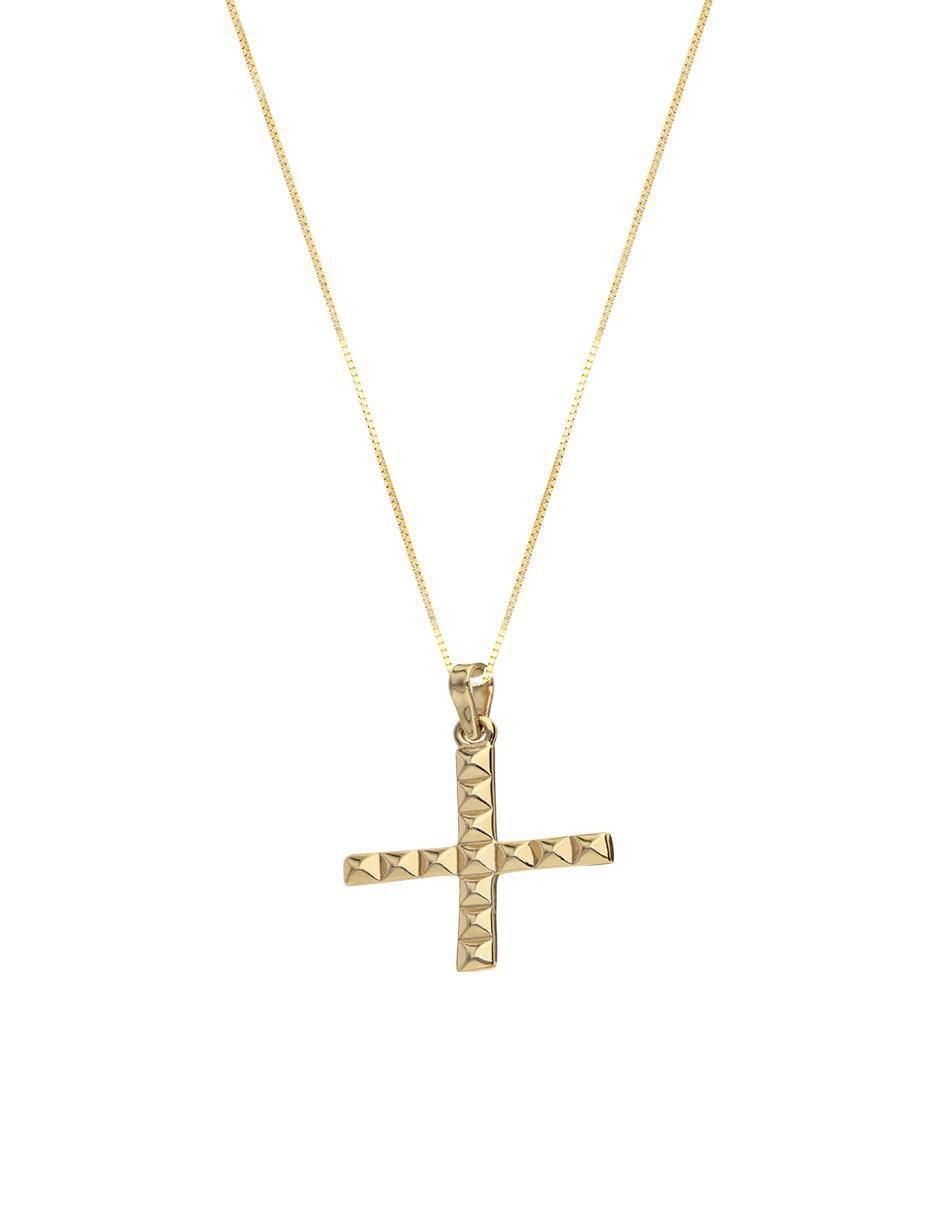 Collar con dije cruz de oro 14 K 2