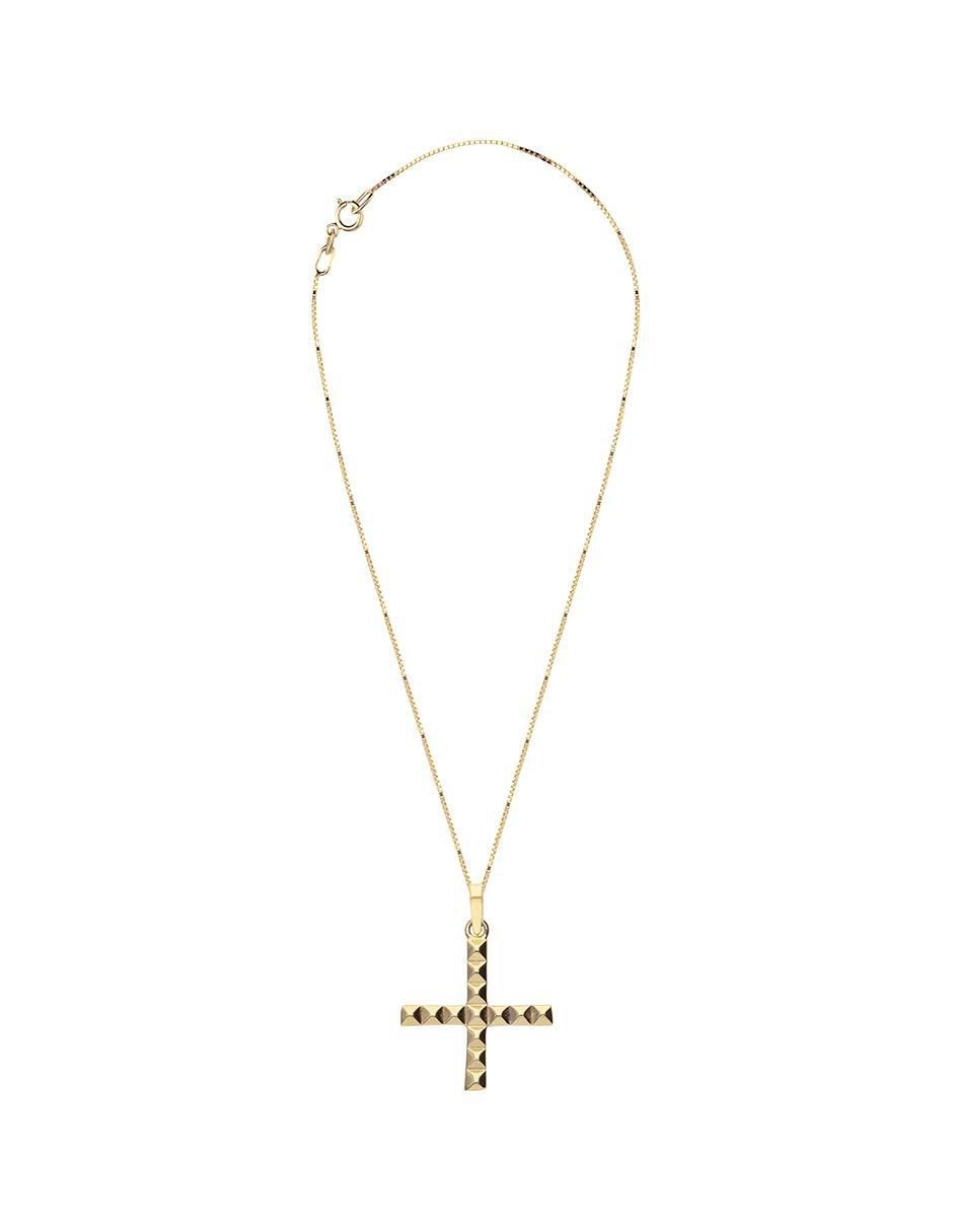 Collar con dije cruz de oro 14 K 3