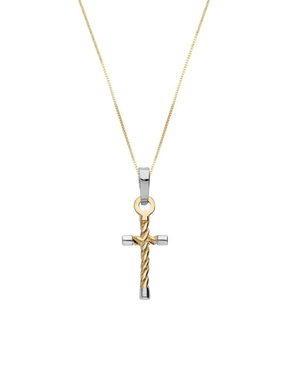 Collar con dije de cruz de oro 14 K Collar con dije de cruz de oro 14 K
