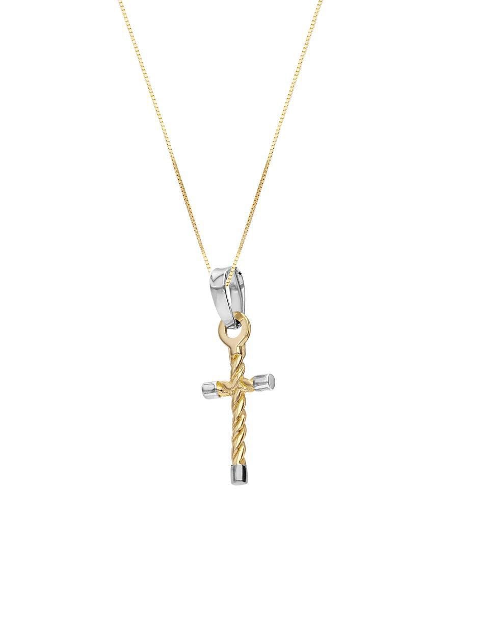 Collar con dije cruz de oro 14 K 2