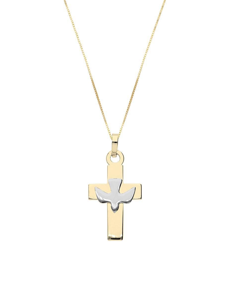 Collar con dije de cruz de oro 14 K Collar con dije de cruz de oro 14 K