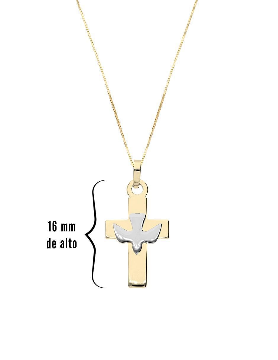 Collar con dije cruz de oro 14 K 4