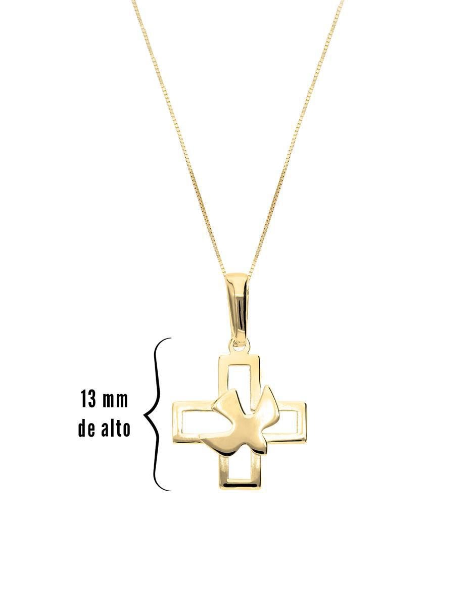 Collar con dije cruz de oro 14 K 4