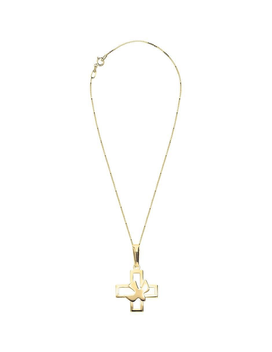 Collar con dije cruz de oro 14 K 3