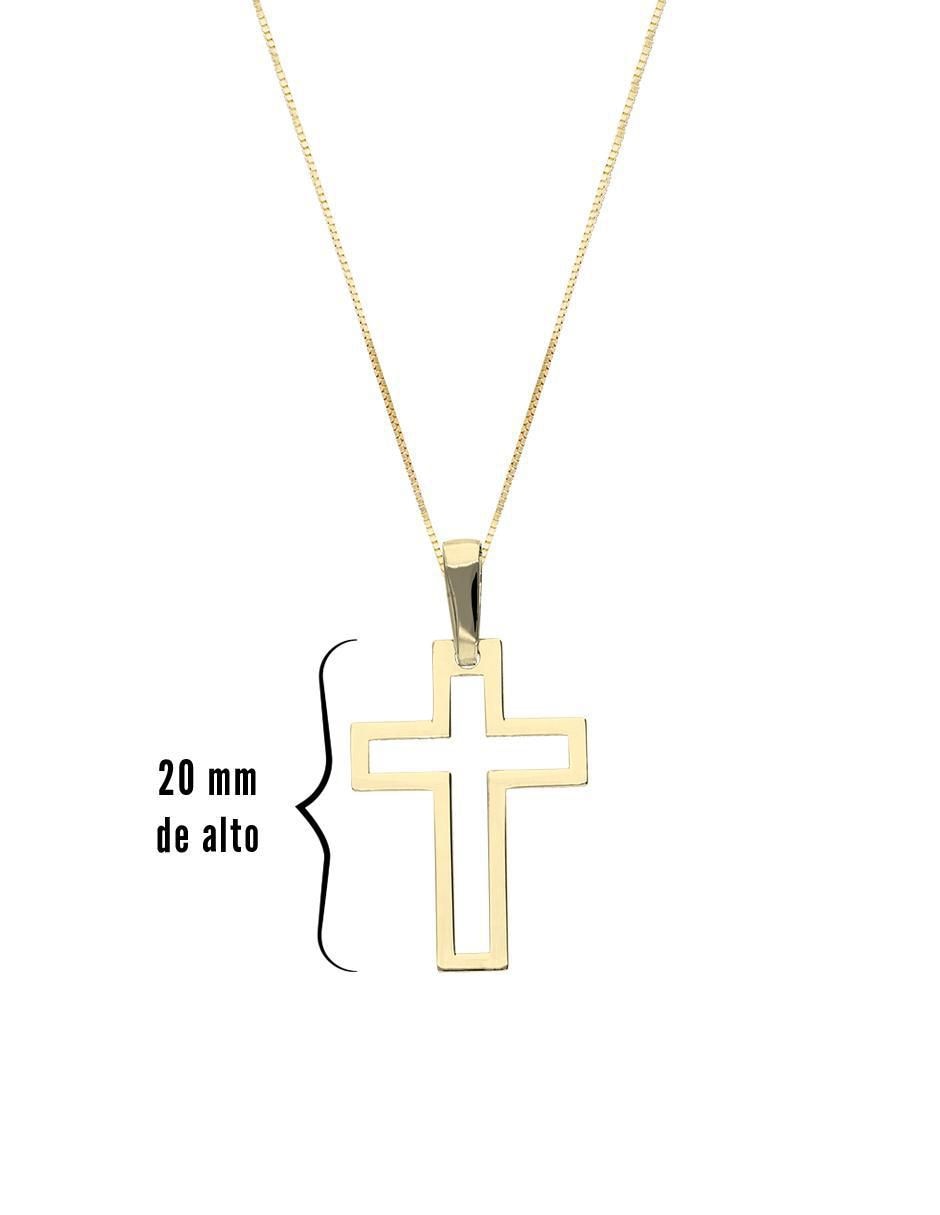 Collar con dije cruz de oro 14 K 4
