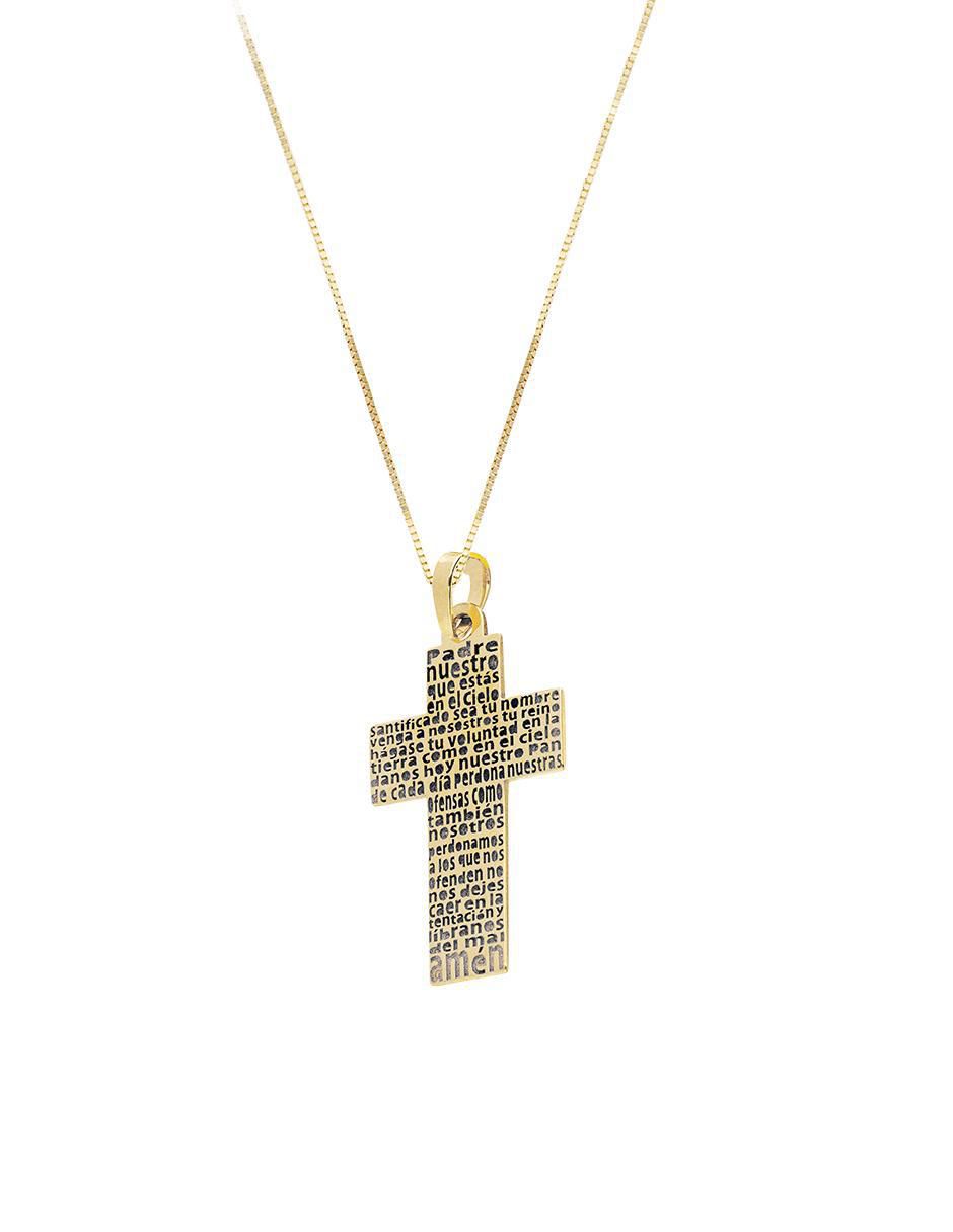Collar con dije cruz de oro 14 K 2