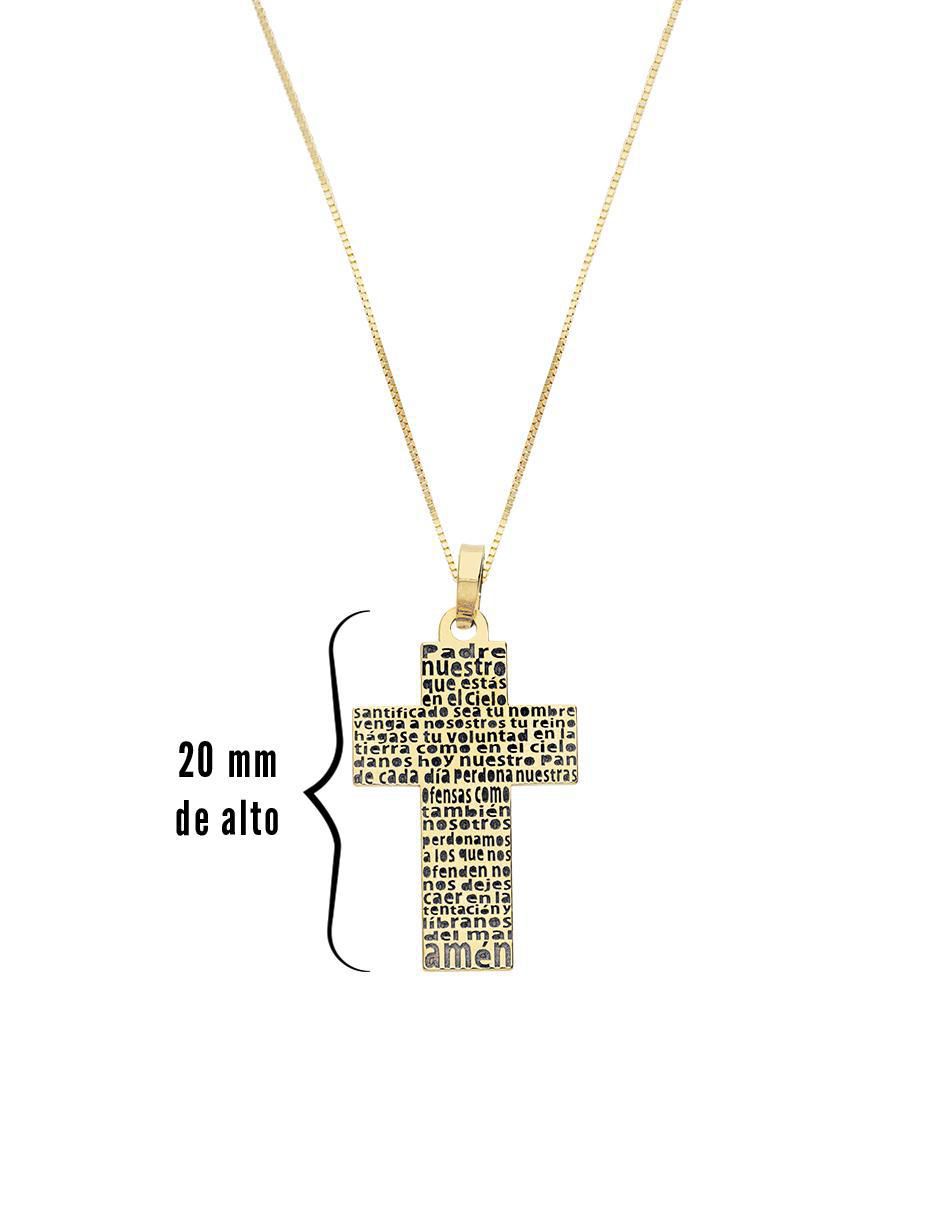 Collar con dije cruz de oro 14 K 4