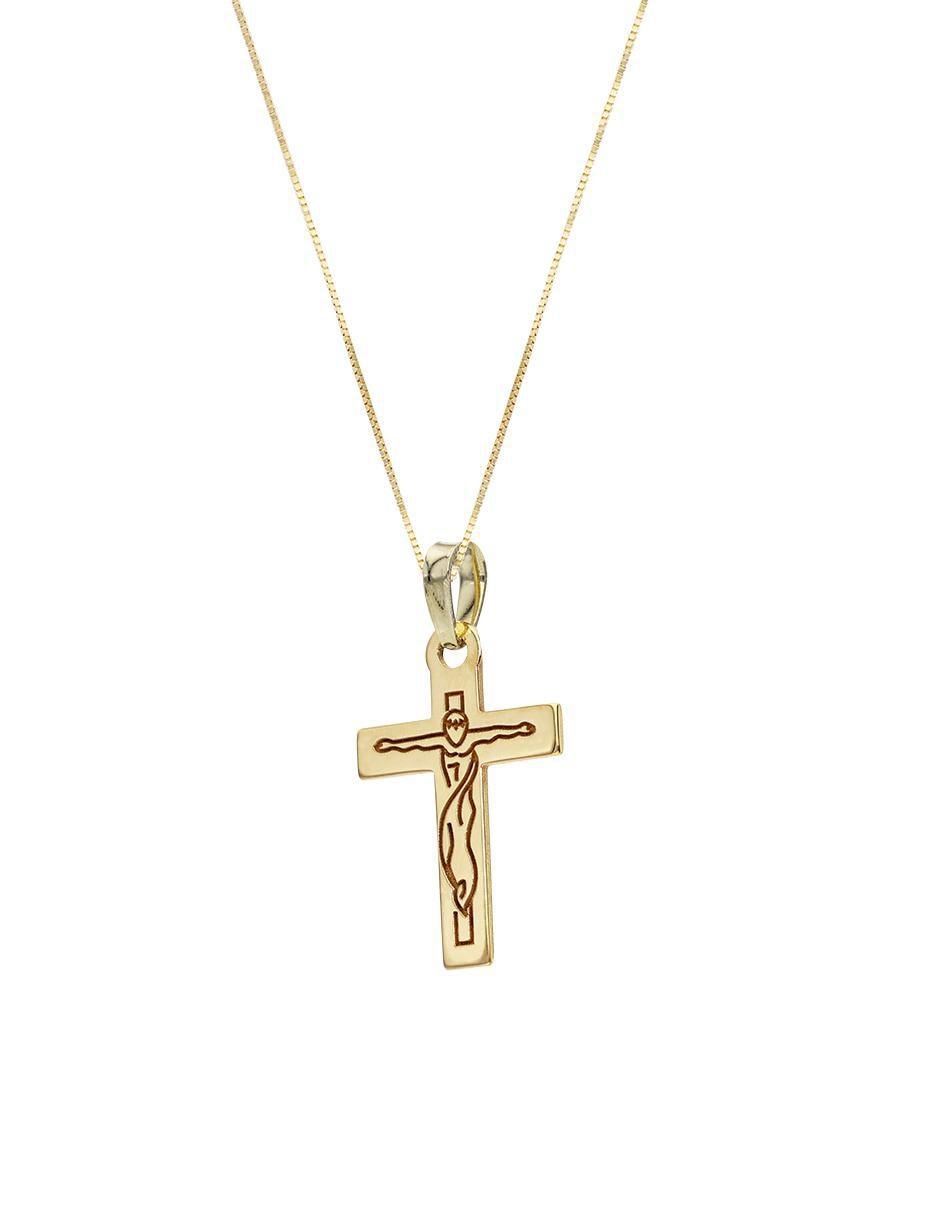 Collar con dije cruz de oro 14 K 2