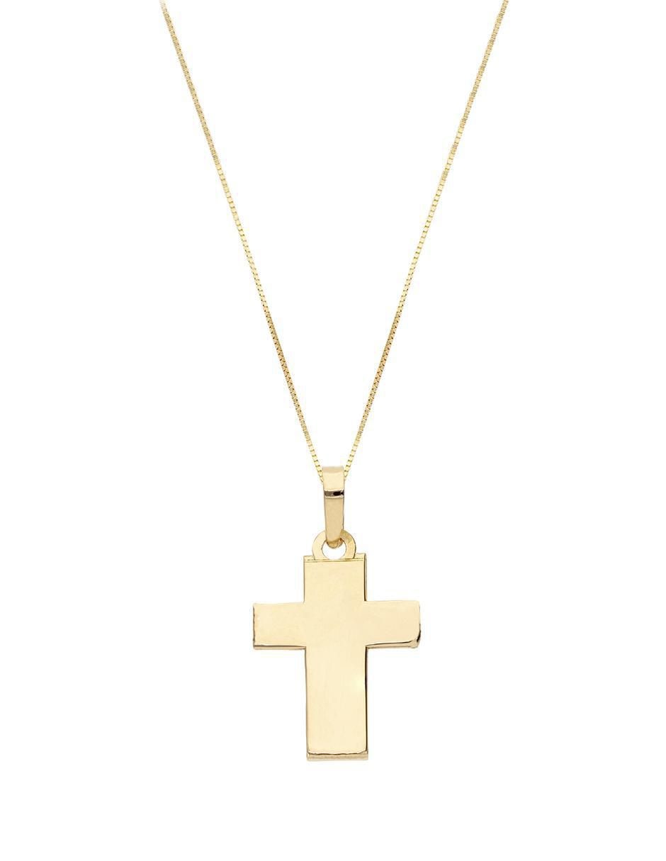 Collar con dije de cruz de oro 14 K Collar con dije de cruz de oro 14 K