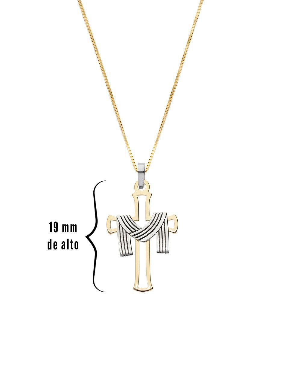 Collar con dije cruz de oro 14 K 4