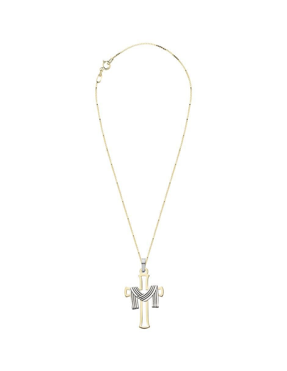 Collar con dije cruz de oro 14 K 3
