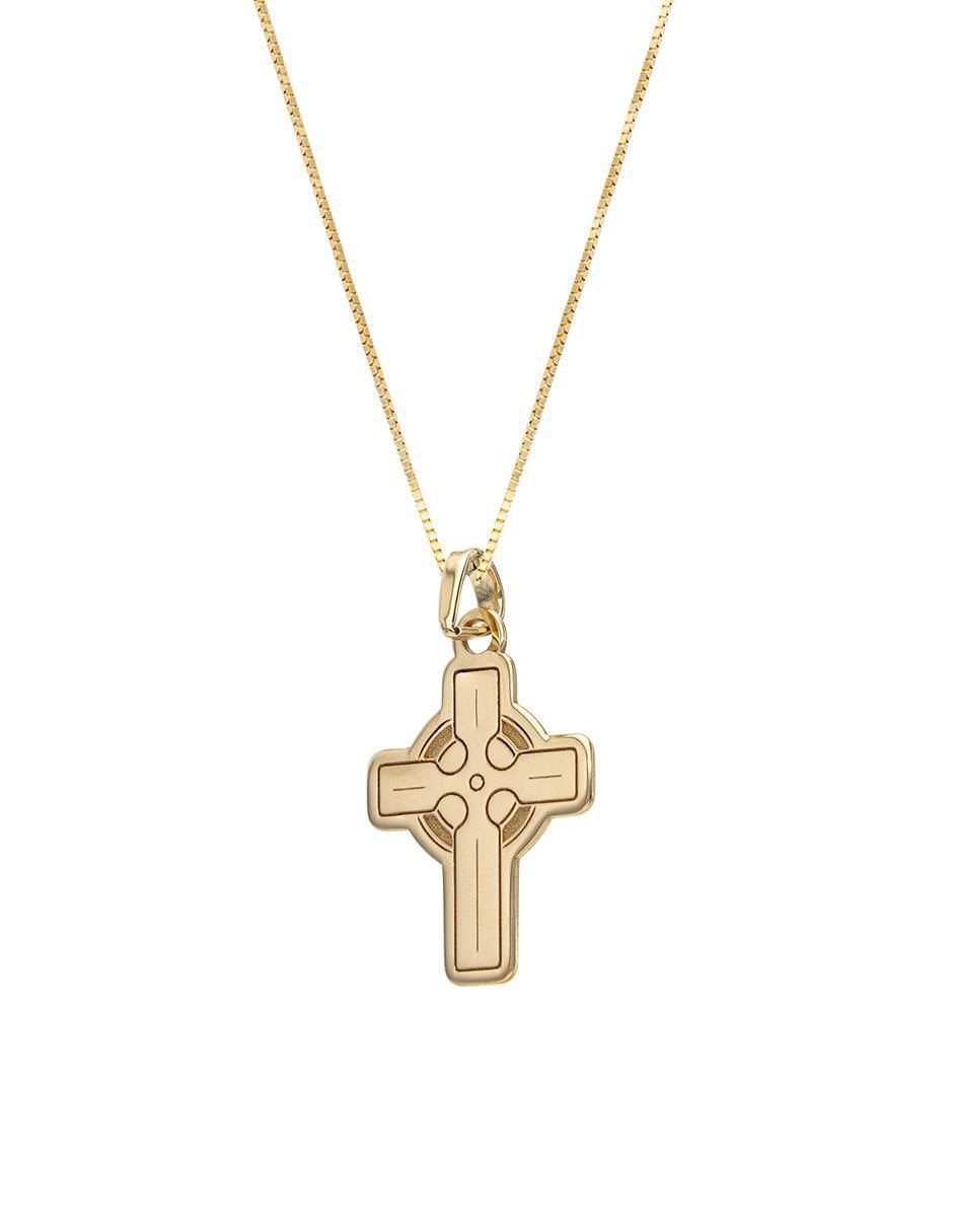 Collar con dije cruz de oro 14 K 2