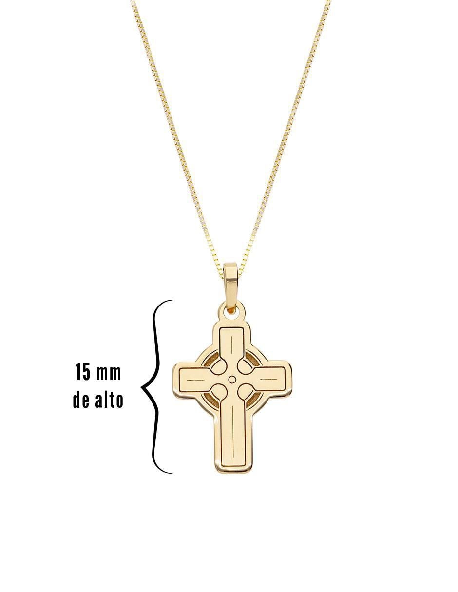 Collar con dije cruz de oro 14 K 4