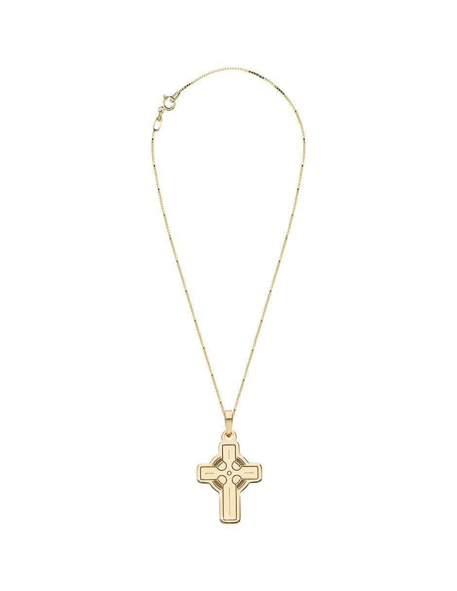 Collar con dije cruz de oro 14 K 3