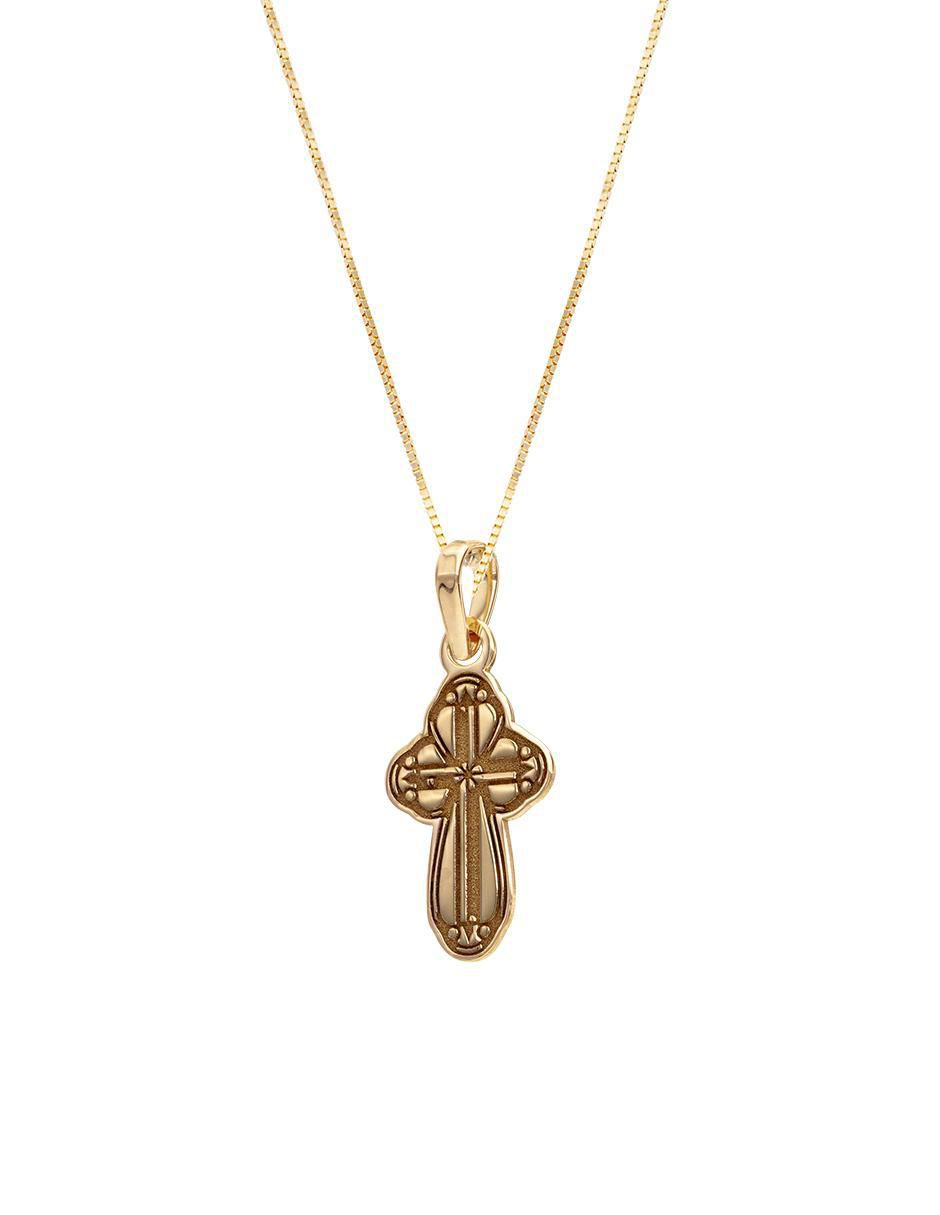 Collar con dije cruz de oro 14 K 2
