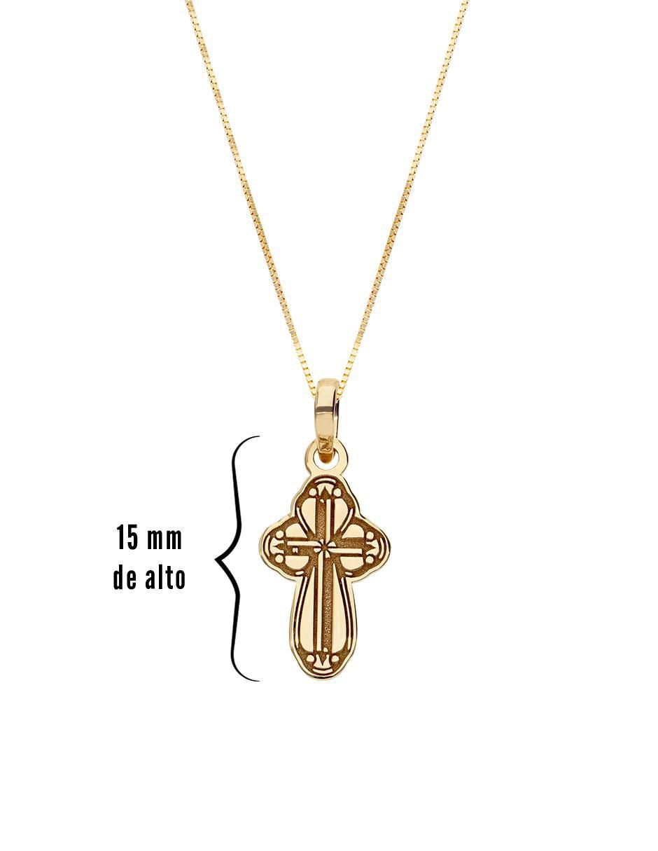 Collar con dije cruz de oro 14 K 4
