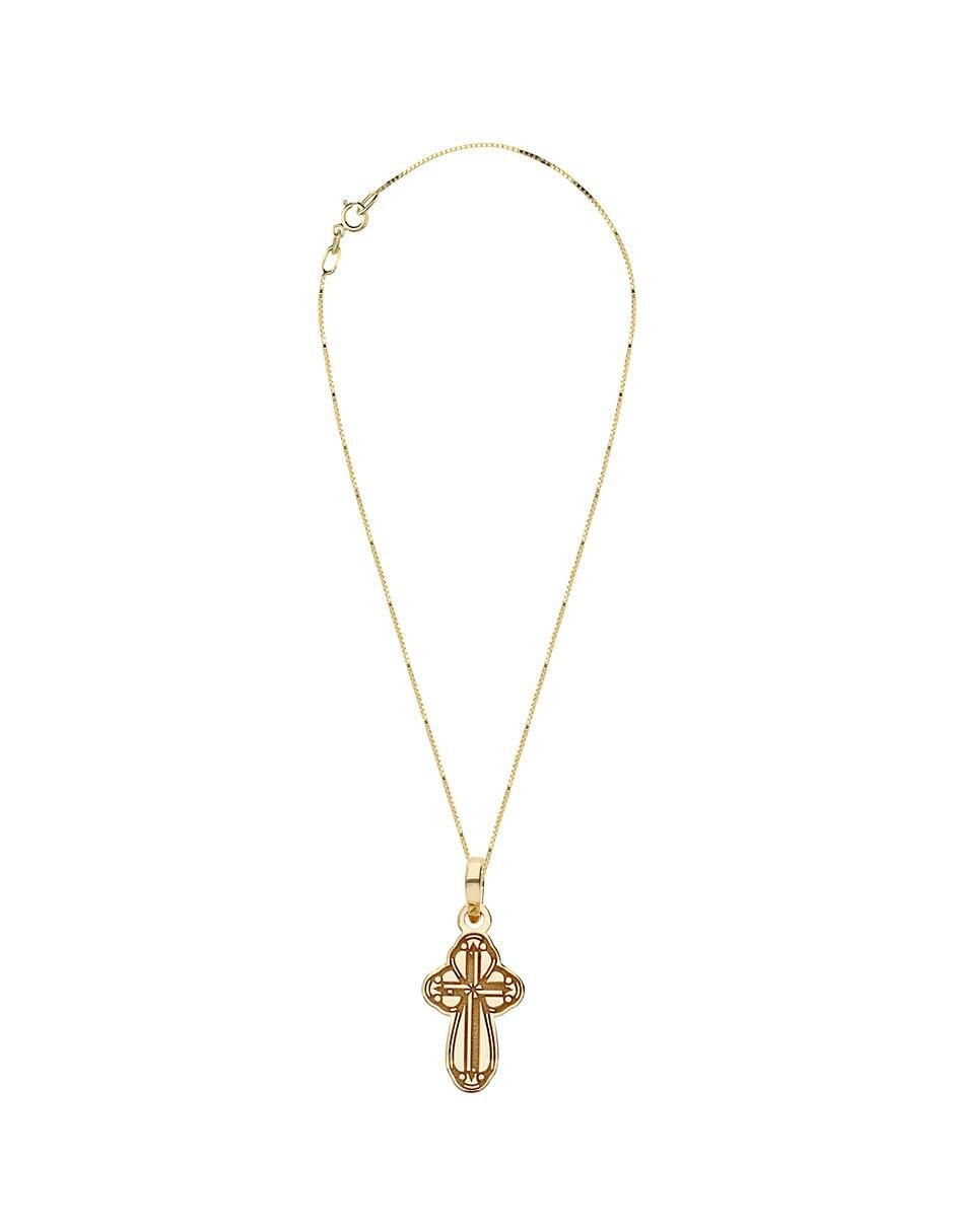 Collar con dije cruz de oro 14 K 3