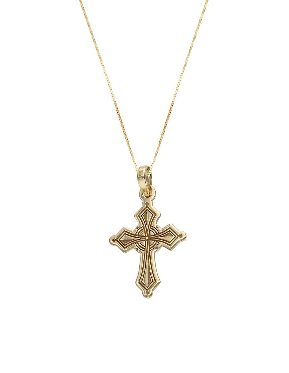 Collar con dije cruz de oro 14 K 2