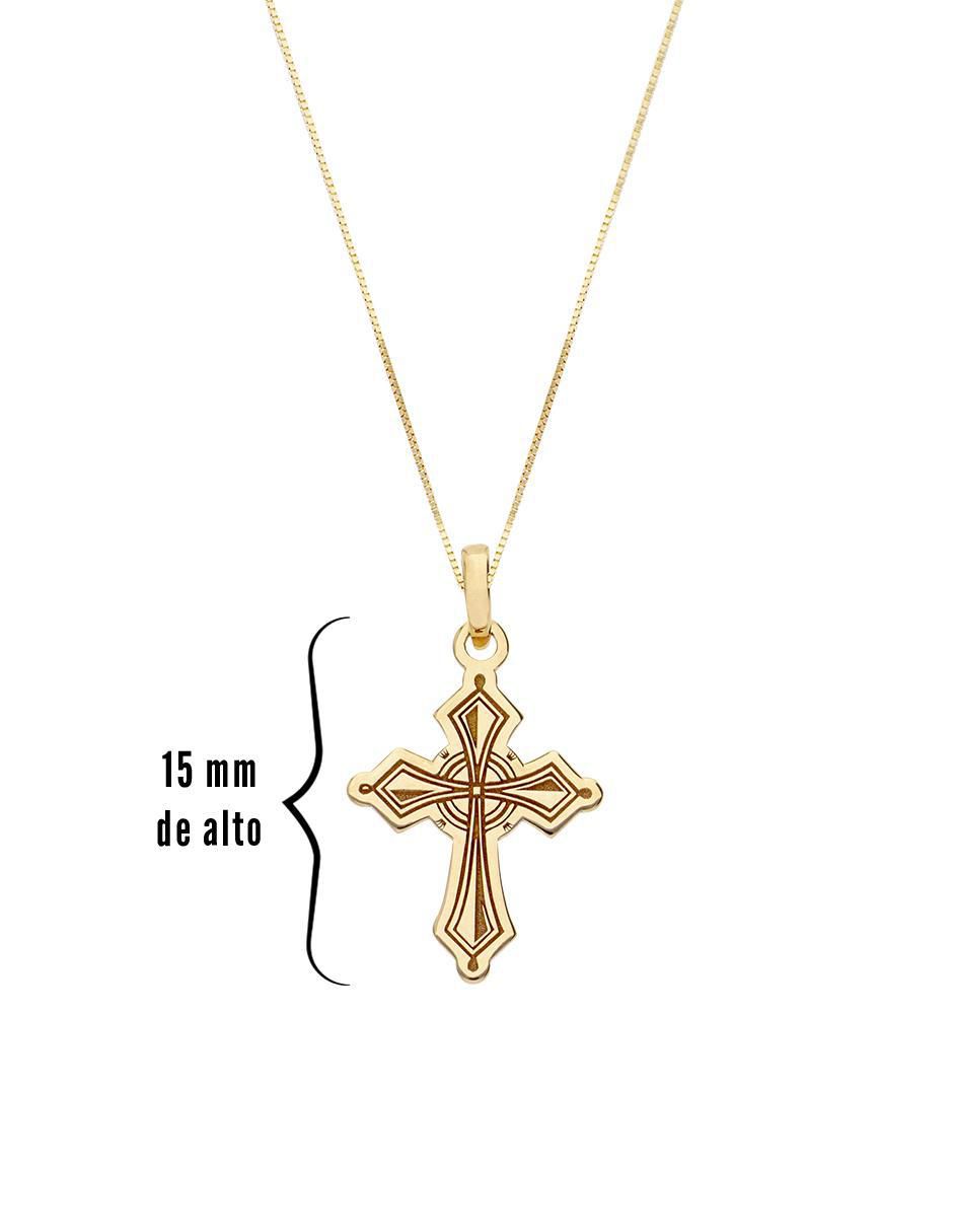 Collar con dije cruz de oro 14 K 4
