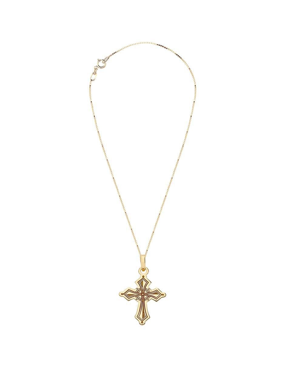 Collar con dije cruz de oro 14 K 3