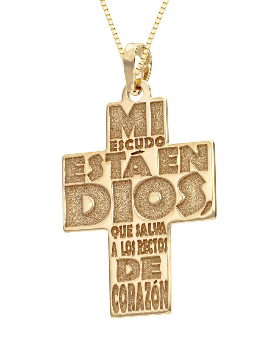 Collar con dije cruz de oro 14 K 4