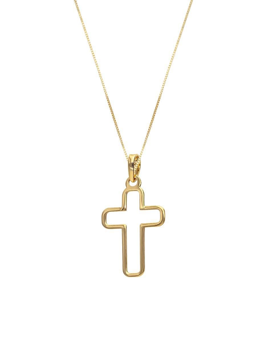 Collar con dije cruz de oro 14 K 2