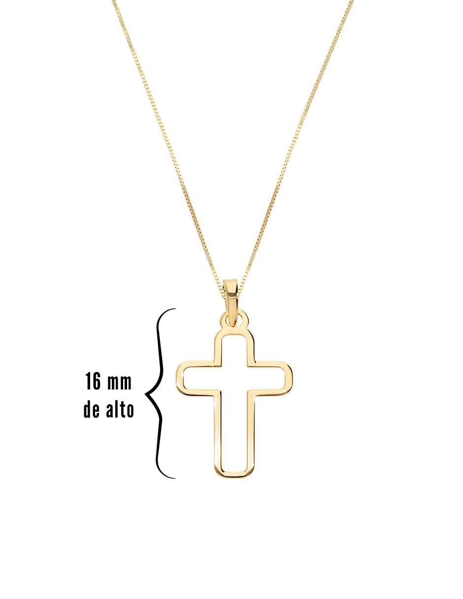 Collar con dije cruz de oro 14 K 5