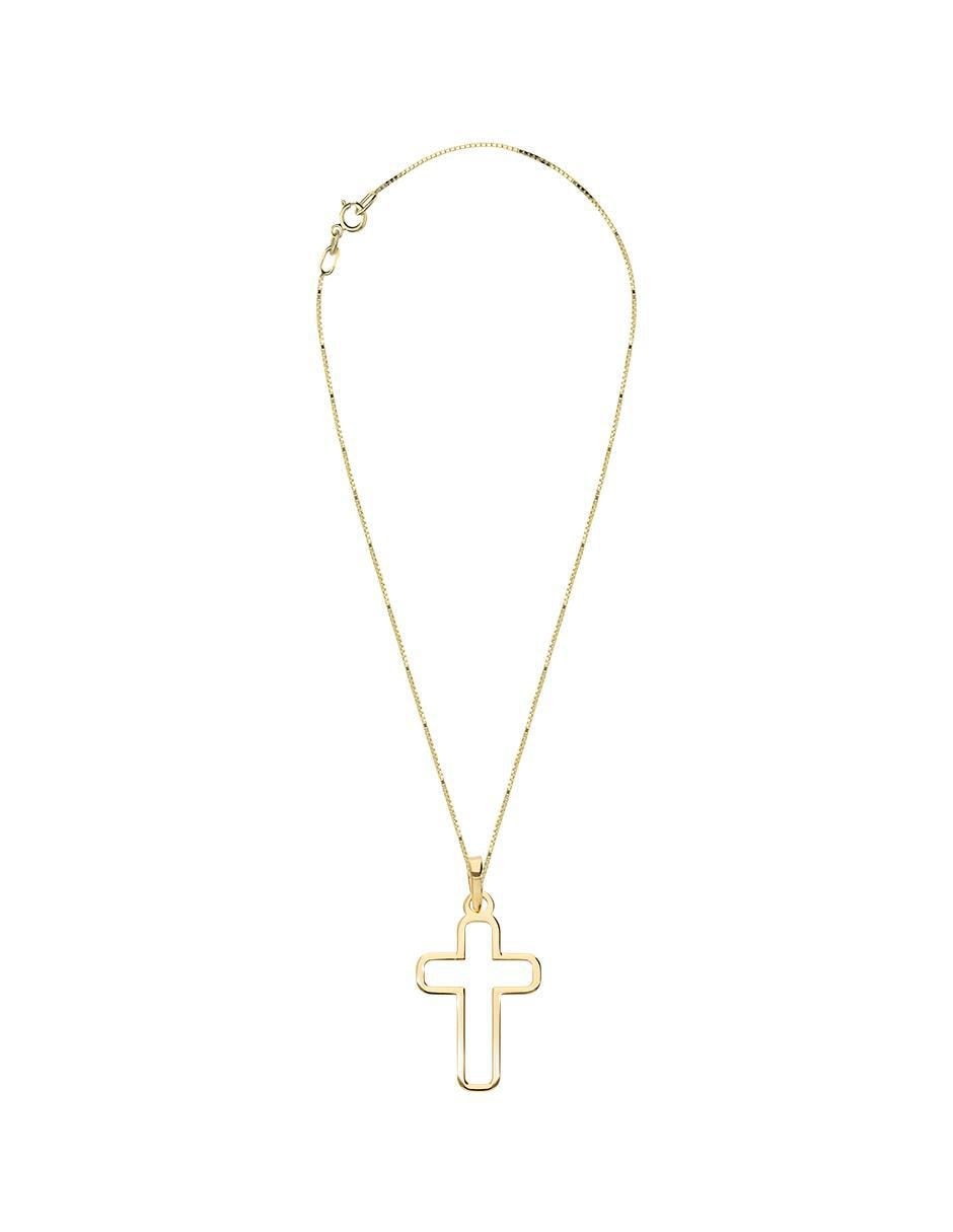 Collar con dije cruz de oro 14 K 3