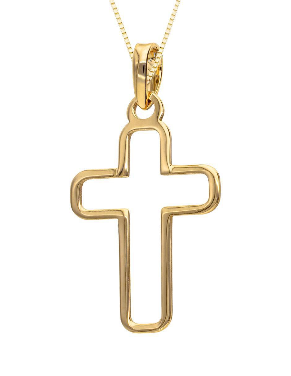 Collar con dije cruz de oro 14 K 4